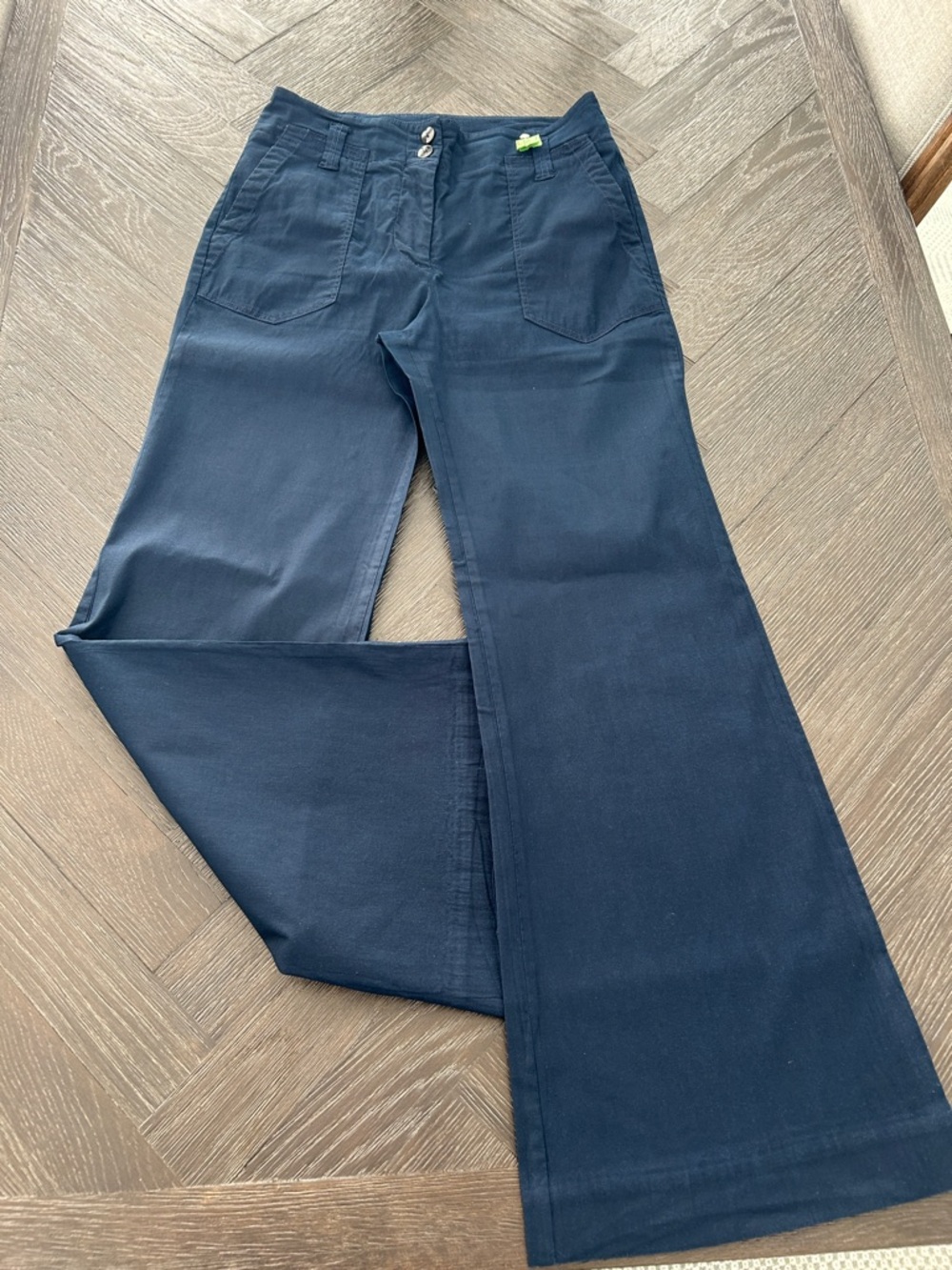 Anthropologie Maeve Stretch Navy Wide-Leg 'The Naomi' Pants